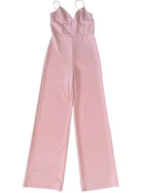 Cherry Mellow Pink Wide Leg Jumpsuit Made USA Cottagecore Coquette Large